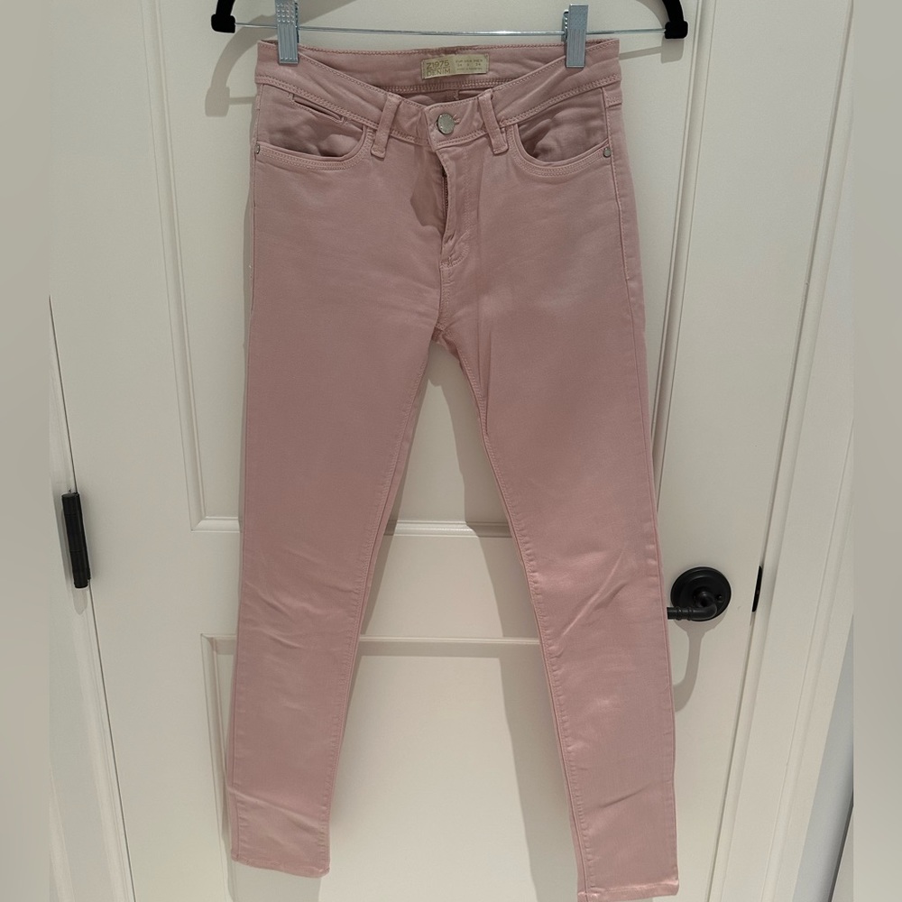 Zara pink skinny jeans stretch 2